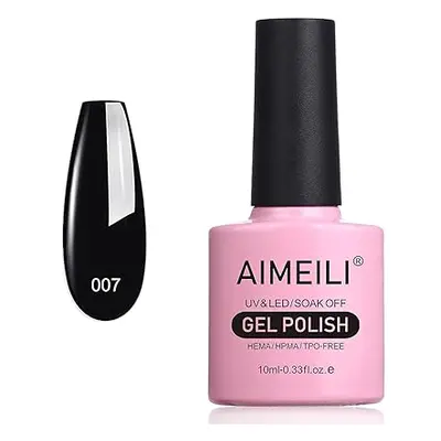 AIMEILI Soak Off UV LED černý gelový lak na nehty - Blackpool (007) 10ml