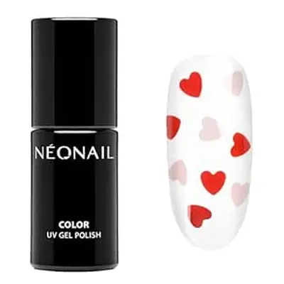 NEONAIL Never-Ending Love 7,2 ml - Čiré s růžovými/červenými srdíčky 10700-7