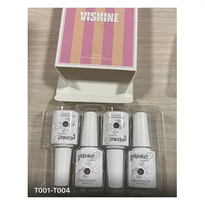 Vishine 8ml 4ks gel lak na nehty T001 - T004