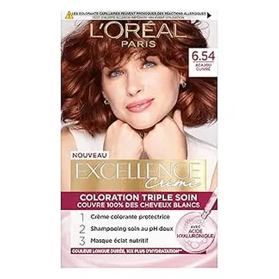 L'ORÉAL PARIS - Triple Care Permanentní barva na vlasy barva 6.54 měděný mahagon