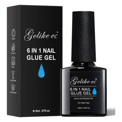 Gelike EC gel lepidlo na akrylové nehty 6 v 1, 8ml