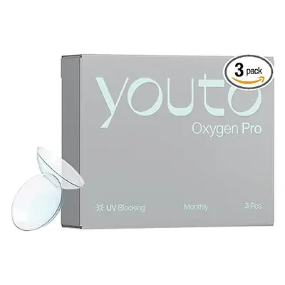 Youto Oxygen Pro měsíční kontaktní čočky -3 BC 8,7 mm, DIA 14,0 mm, Balení po 3 kusech