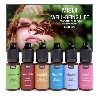 MISIJI Sada esenciálních olejů, aroma difuzér, na svíčku 6 * 10 ml well being