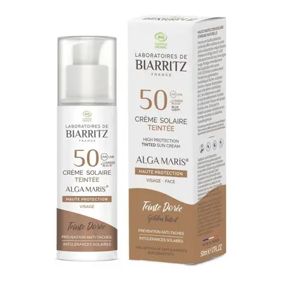 Laboratoires de Biarritz Alga Maris High Protectin tónovaný opalovací krém na obličej SPF50 orga