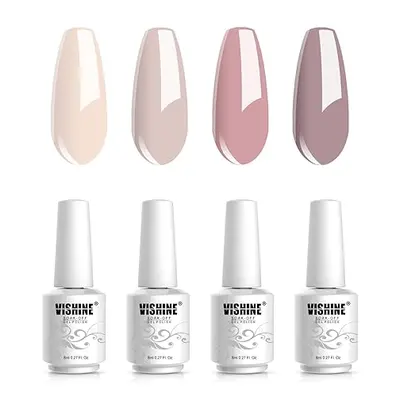 Vishine - sada gelových laků na nehty - 4x8ml barvy Nude