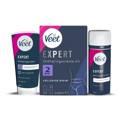 Veet - Expert - Bikini Cream Kit pro odstranění chloupků 100 ml (2 x 50 ml)-poškozená krabička