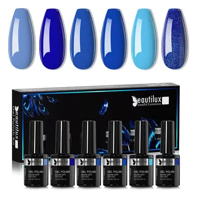 Beautilux Gelový lak na nehty, 6 barev 10 ml UV LED Soak Off Set YT-03