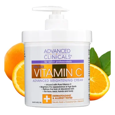 Advanced Clinicals Vitamin C Hydratační krém na obličej a tělo proti stárnutí 454 g