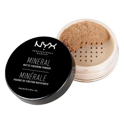 NYX Professional Makeup Minerální zušlechťující pudr, sypký formát Středně tmavý/tmavý 8 g