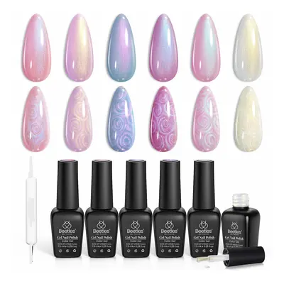 Beetles Pearly Moonstone 6x 7.5ml Colors Gel Polish Set