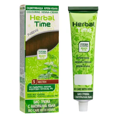 Herbal Time Henna barvicí krém s extraktem z kopřivy Chestnut 5, 75ml