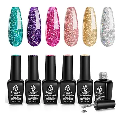 Beetles Glitter Gel Polish, 6x7.5ml