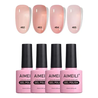 AIMEILI UV LED gelové laky na nehty Nude Set - 4 x10 ml - sada číslo 22, 462-465