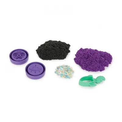 Kinetic Sand tuba s pískem a s flitry - černá a fialová