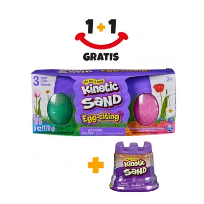 Akce 1+1 Kinetic Sand trojbalení vajíček + Kinetic Sand kelímky tekutého písku navíc