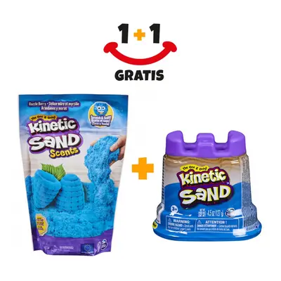 Akce 1+1 Kinetic Sand voňavý písek ostružina s malinou + Kinetic Sand kelímky písku navíc