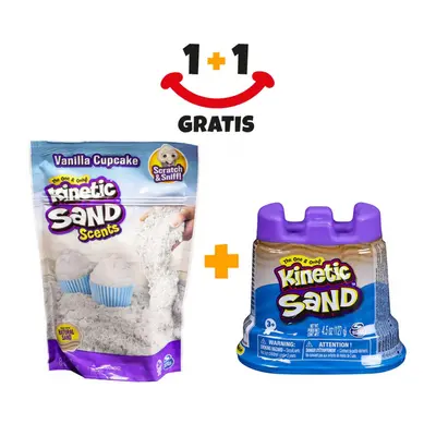 Akce 1+1 Kinetic Sand voňavý tekutý písek vanilka + Kinetic Sand kelímky písku navíc