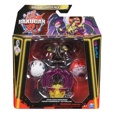 Bakugan startovací sada speciální útok S6 Dragonoid, Titanium Hammerhead, Butterclaw