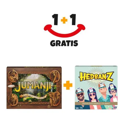 Akce 1+1 Společenská hra Jumanji - česká verze + Hedbanz Hra pro dospělejší ZDARMA