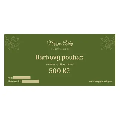 Dárkový poukaz Dárkový poukaz v hodnotě 500 Kč