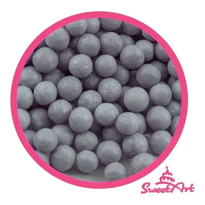 SweetArt cukrové perly stříbrné matné 7 mm (1 kg)