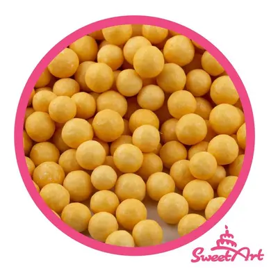 SweetArt cukrové perly zlatožluté matné 7 mm (1 kg)