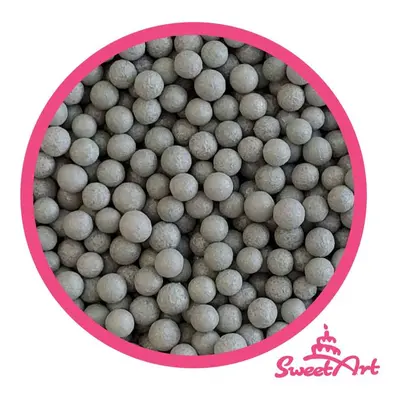 SweetArt cukrové perly stříbrné matné 5 mm (80 g)