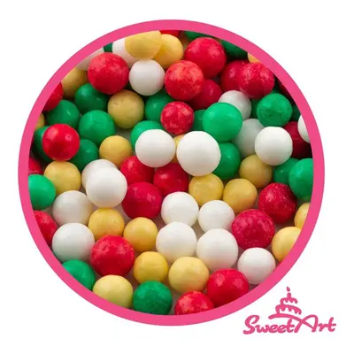 SweetArt cukrové perly Golden Christmas mix 7 mm (80 g)