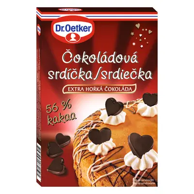 Dr. Oetker Čokoládová srdíčka extra hořká (45 g)