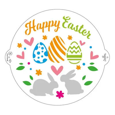 Decora stencil kruh Happy Easter