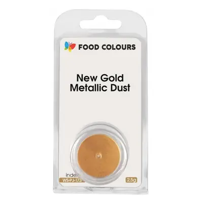 Jedlá prachová perleťová barva Food Colours New Gold Metallic Dust (2,5 g) Zlatá