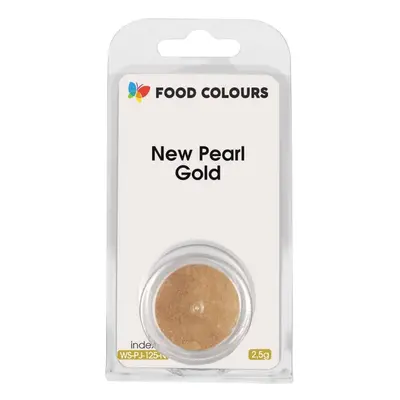 Jedlá prachová perleťová barva Food Colours New Pearl Gold (2,5 g) Zlatá