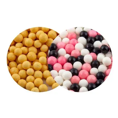 SweetArt cukrové perly zlatožluté matné a Minnie mix 7 mm (120 g)