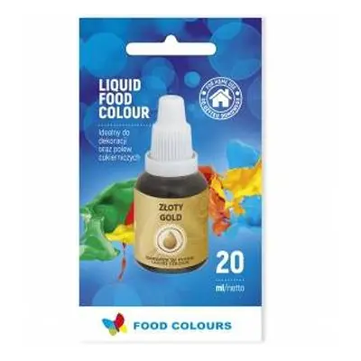 Airbrush perleťová barva tekutá Food Colours New Gold (20 ml) Zlatá