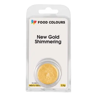 Jedlá prachová perleťová barva Food Colours New Gold Shimmering (2,5 g) Zlatá