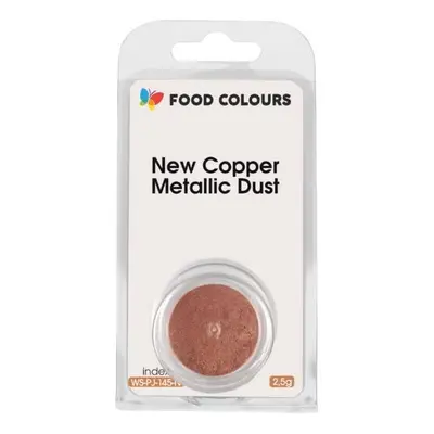 Jedlá prachová perleťová barva Food Colours New Copper Metallic Dust (2,5 g) Měděná