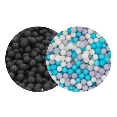 SweetArt cukrové perly černé a Elsa mix 5 mm (120 g)