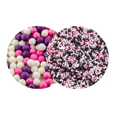 SweetArt cukrové perly Princess mix 7 mm a máček Minnie mix (120 g)