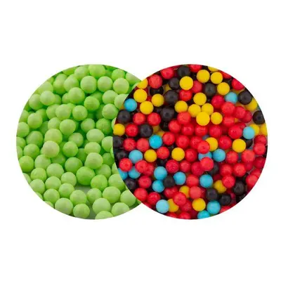 SweetArt cukrové perly světle zelené a Cars mix 5 mm (120 g)