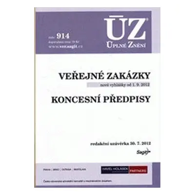 ÚZ č. 914 Veřejné zakázky - Úplné znění předpisů