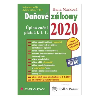 Daňové zákony 2020 - Úplná znění k 1. 1. 2020 (Hana Marková)