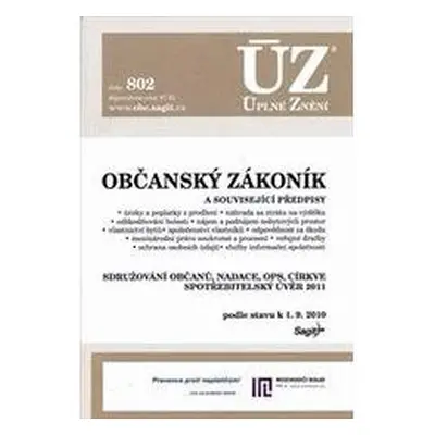 ÚZ č. 802 Občanský zákoník a související předpisy - Úplné znění předpisů