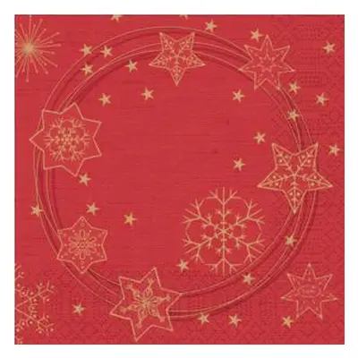 Ubrousky STAR SHINE RED 20 ks 3-vrstvé, 33 cm x 33 cm