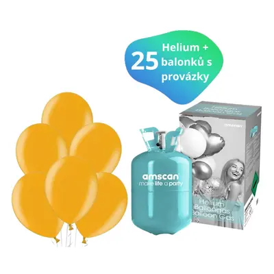 Helium sada + balónky zlaté metalické