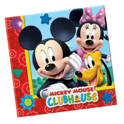 PROCOS Mickey Mouse ubrousky modro červené 20ks 2-vrstvé 33x33cm