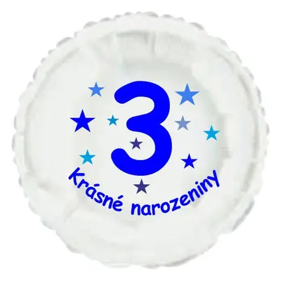 Krásné 3. narozeniny fóliový balónek kruh pro kluky Balonky.cz