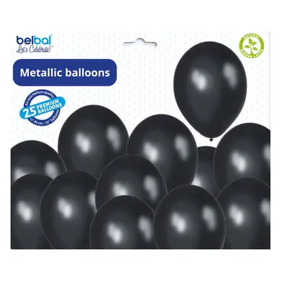 Balónky černé metalické - 090 BLACK - 50 ks Belbal