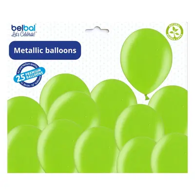 Balónky limetkově zelené metalické - 083 LIME GREEN - 50 ks Belbal