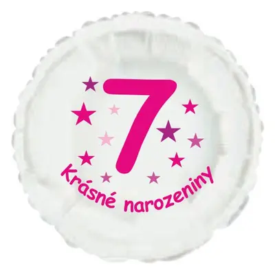 Krásné 7. narozeniny fóliový balónek kruh pro holky Balonky.cz