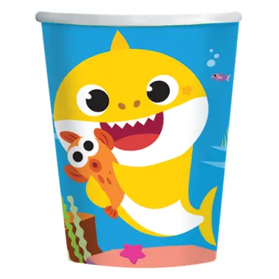 Baby Shark kelímky papírové 8 ks 250 ml Amscan